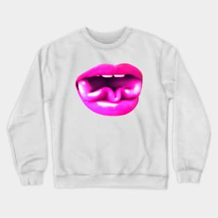 Pink Three Leaf Clover Tongue Crewneck Sweatshirt